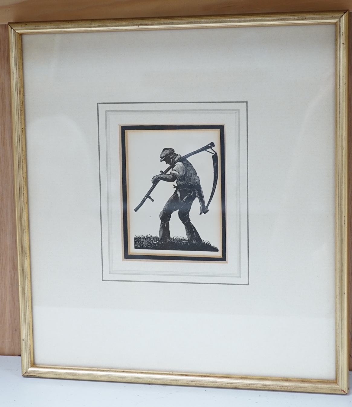Clare Leighton (American, 1898-1989), wood engraving, 'The Farmer's Year', 9.5 x 7.5cm. Condition - good, some very minor discolouration